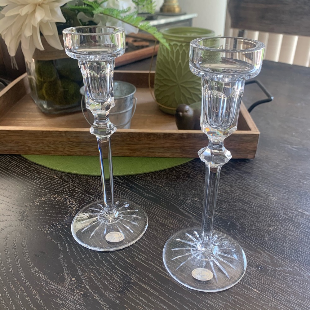 Rogaska Vintage Full Lead Crystal Candlestick Pair